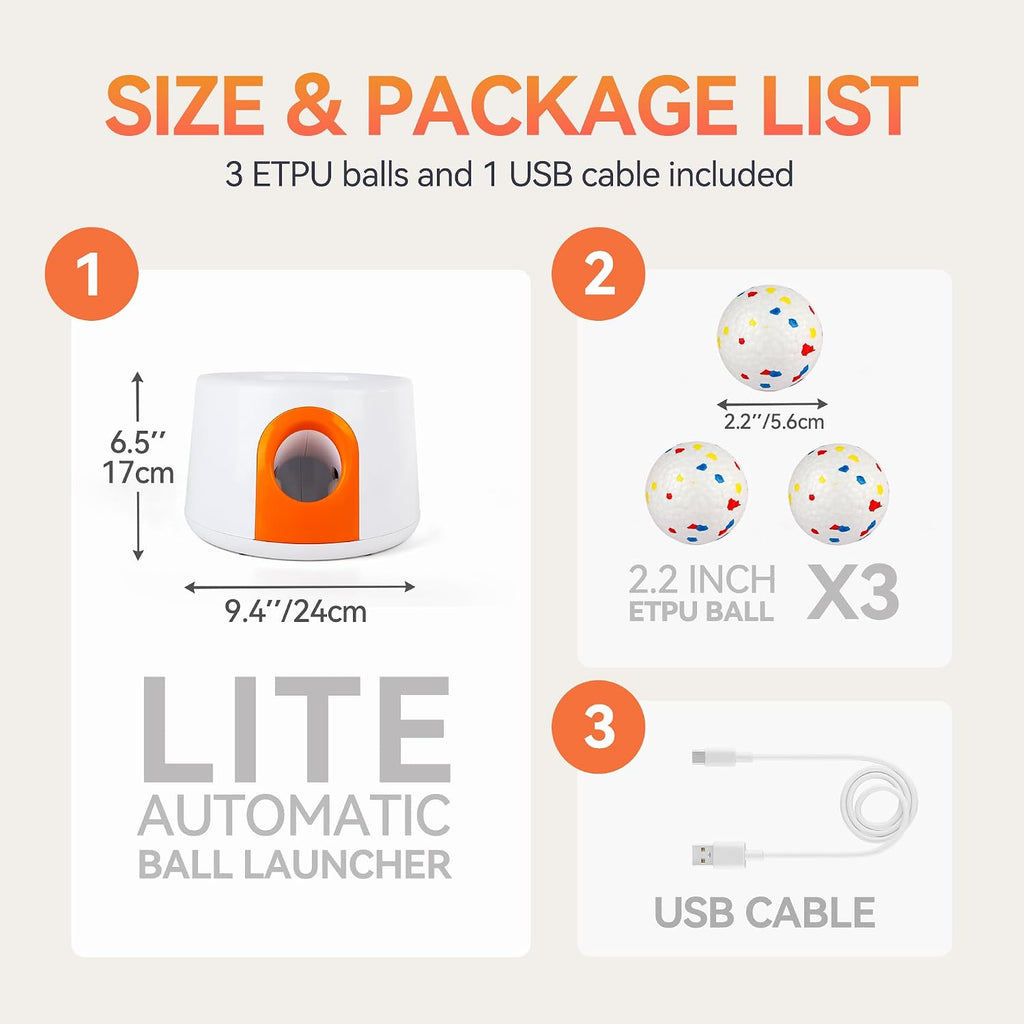 AFP Automatic Dog Ball Launcher for Small & Medium Dogs, Rechargeable