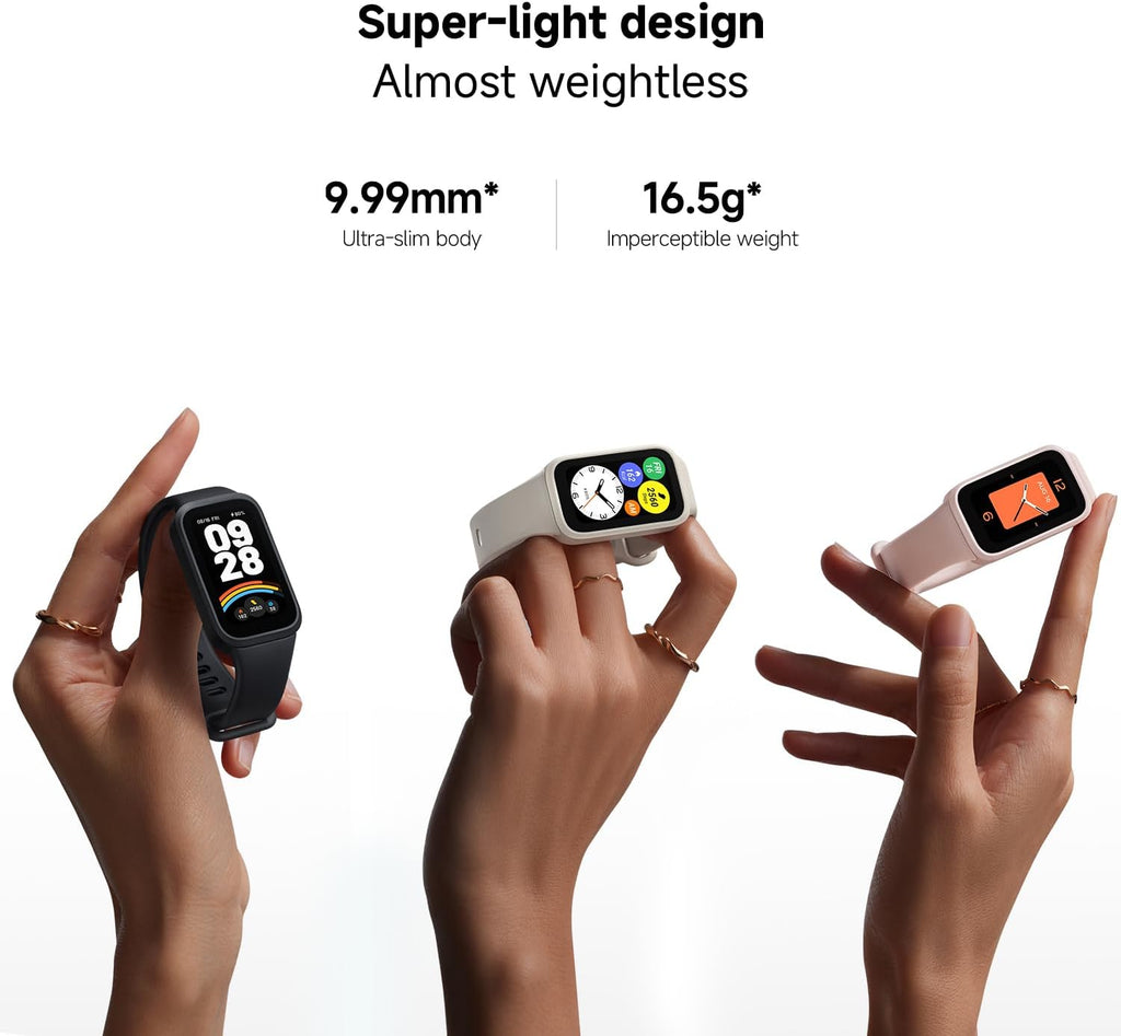 xiaomi smart band 9 active global version, 1.47'' on a desk or shelf