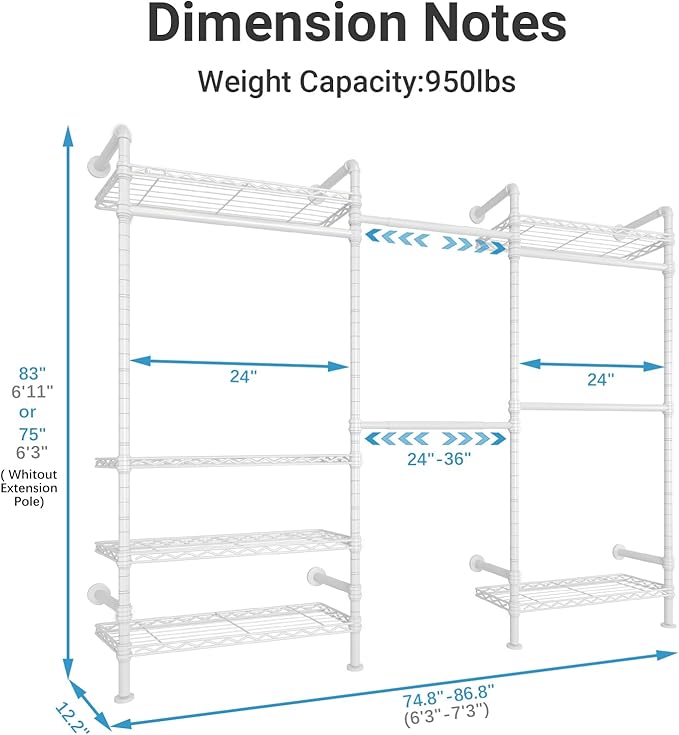 Timate F3 Garment Rack Heavy Duty Clothes Rack