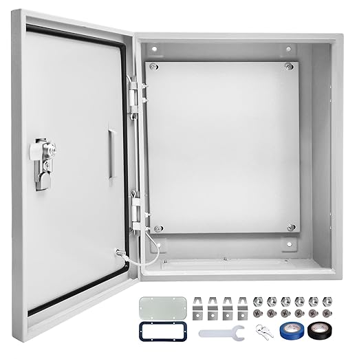 Outdoor Electrical Box 24x 24 x 8''D NEMA 4X Enclosure Steel Box, Waterproof &