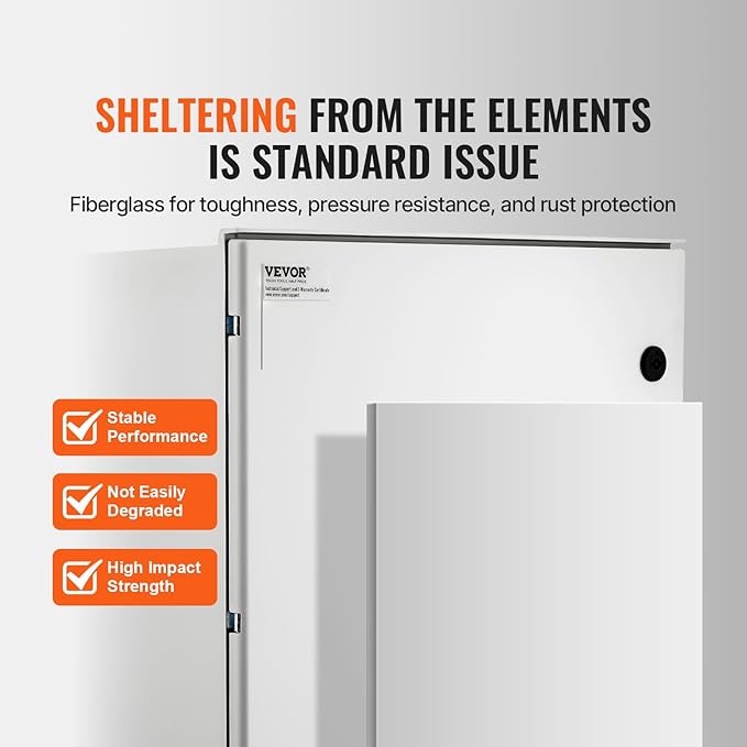 VEVOR Fiberglass Enclosure 19.7 x 15.7 x7.9 Electrical Enclosure Box NEMA 3X
