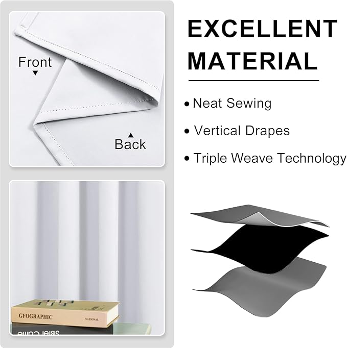 DWCN Blackout Curtains 84 Inches Long, Room Drakening Drapes