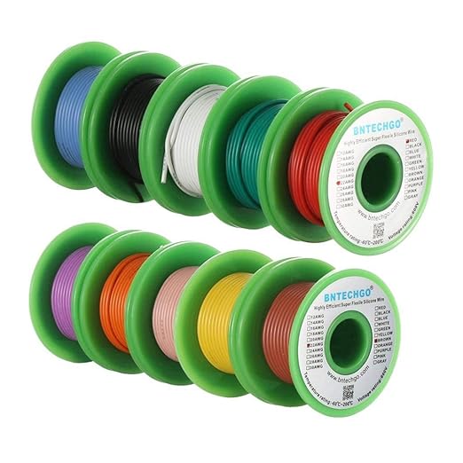 BNTECHGO 22 Gauge Silicone Wire Kit 10 Color Each 50 ft Flexible 22 AWG