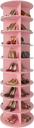 SpaceAid 9 Tier Rotating Shoe Rack Tower, Spinning Shoe Display Lazy Susan