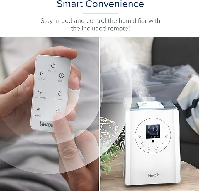 LEVOIT Humidifiers for Bedroom Large Room Home, 6L Warm and Cool Mist