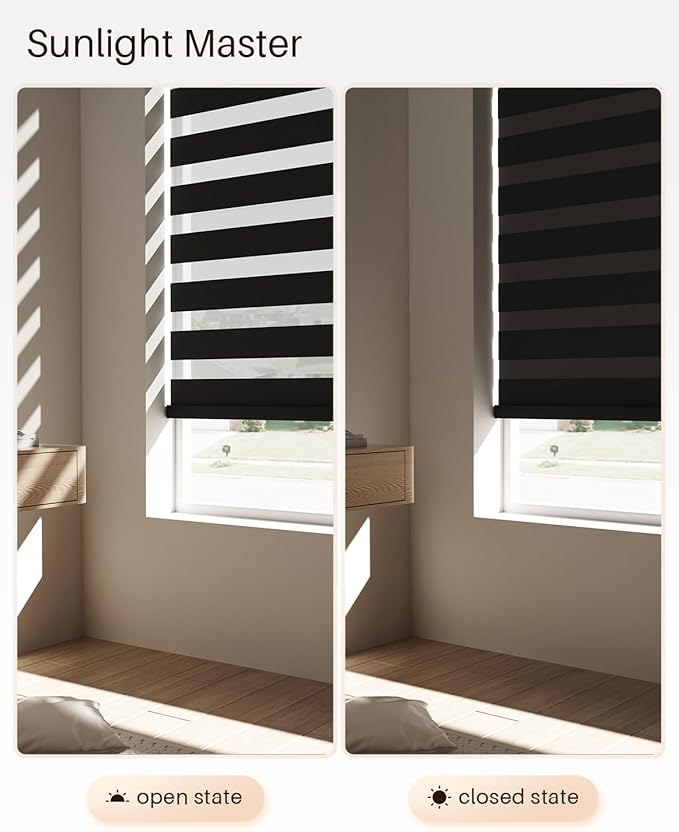 Smart Zebra Blinds for Windows, Alexa Motorized Blinds