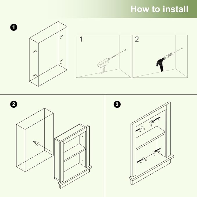 Recessed Medicine Cabinet Inset, Bathroom Wall Niche Insert