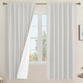 LAMIT 100% Blackout Linen Curtains, 72 Inch Linen Textured Living Room Curtains