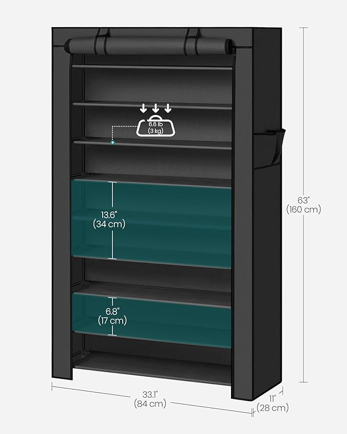 SONGMICS 10-Tier Shoe Rack, Shoe Storage Cabinet (50 Pairs)