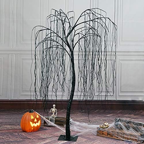 LIGHTSHARE 7 Feet Halloween Willow Tree, 256 LED Lights for Home, Festival, N...