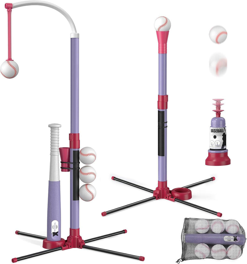 Wee Wonders 3-in-1 T Ball Set, Adjustable Height Hanging Tee Ball Set