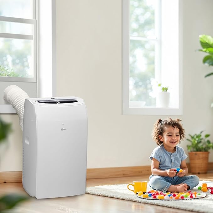 LG 8, 350 BTU / 12, 000 BTU Smart Portable Air Conditioner, Cools 350 Sq.Ft.