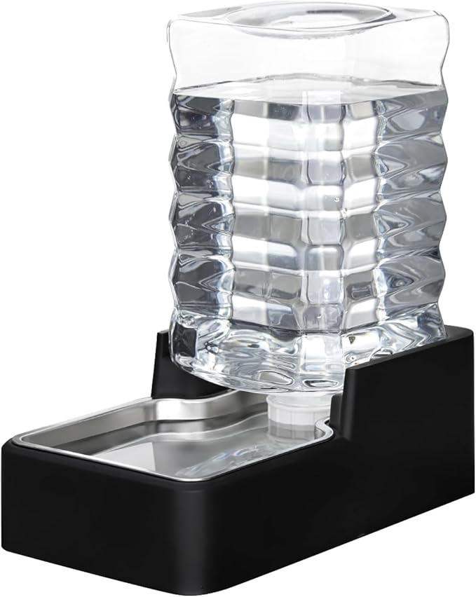 RIZZARI Stainless Steel Pet Water Feeder: 8L Gravity Leak-Proof Auto Refill