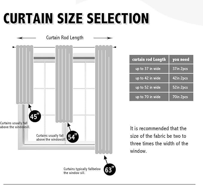 Anytime 100% Blackout Curtain 2 Panels Set, Thermal Insulated Window Drapes