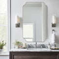 ANDY STAR 26x38 Inch Mirror for Bathroom, Brushed Nickel Scalloped Rectangle