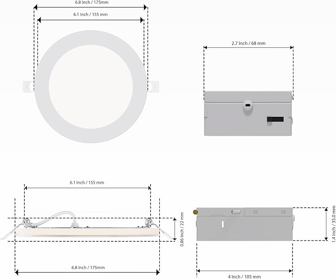 INFIBRITE 6 in Slim Recessed LED Downlight (24 Pack)