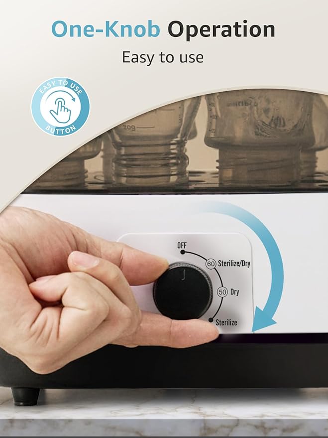 Grownsy Adjustable 4 in 1 Large Bottle Sterilizer and Dryer, 8 Bottles Capacity
