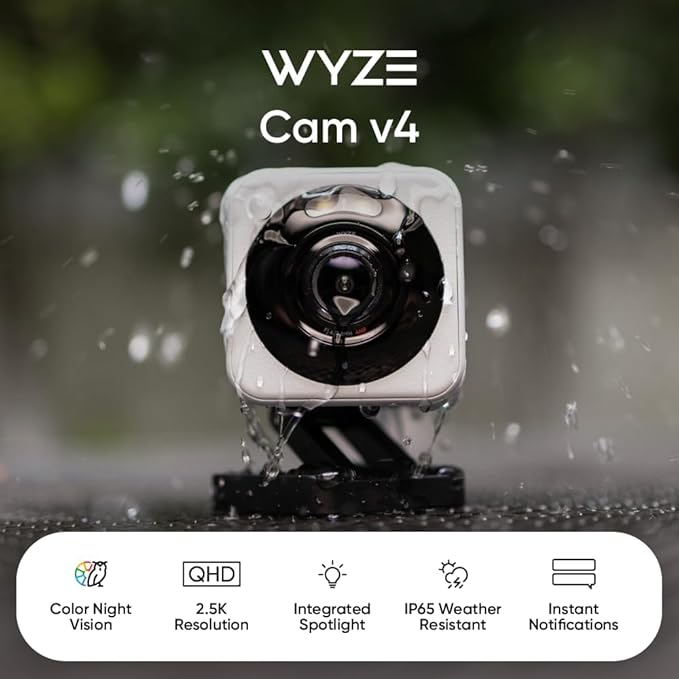 WYZE Cam v4, 2.5K AI Security Camera, Indoor/Outdoor Cameras
