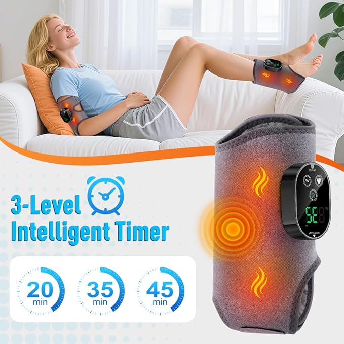 Foot and Ankle Massager for Pain Relief, Ankle Heating Pad Foot Renew Triple
