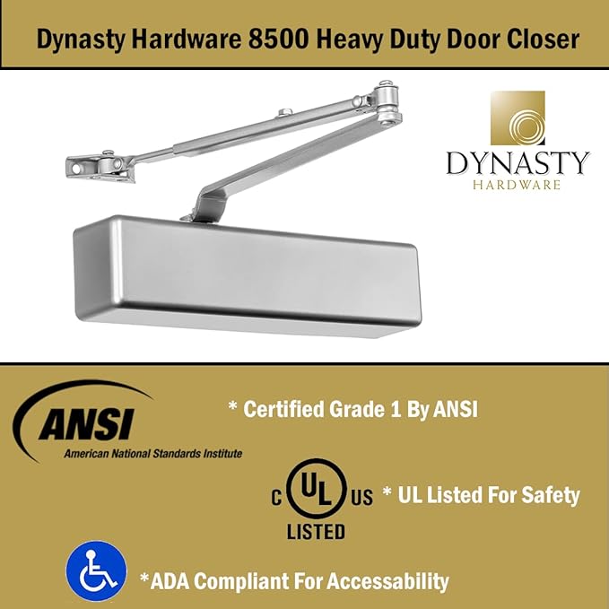 Dynasty Hardware Door Closer, Grade 1 Heavy Duty Commercial Hydraulic Closer