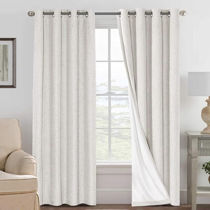H.VERSAILTEX Linen Curtains 100% Blackout Curtains