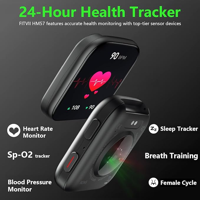 FITVII Health & Fitness Tracker, Smart Watch