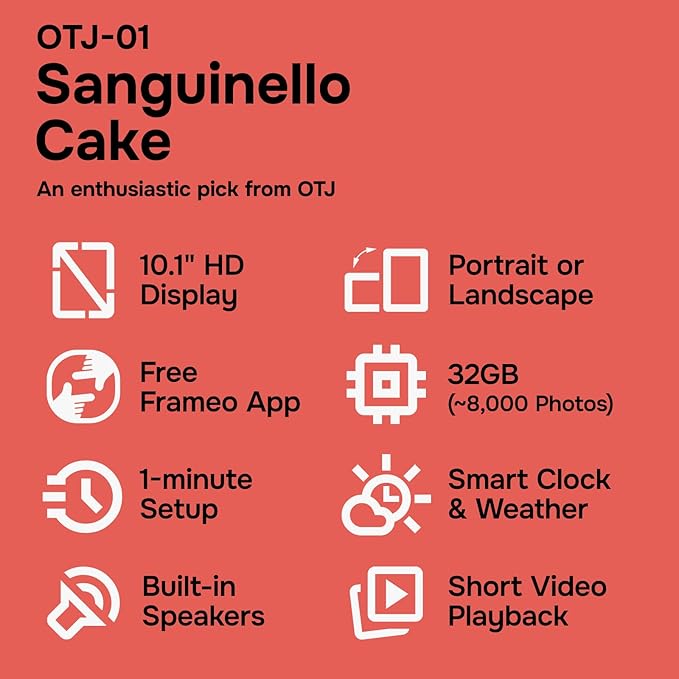 OTJ Frameo Digital Picture Frame 10.1"