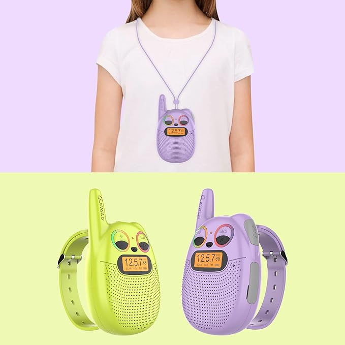 Qniglo Walkie Talkies for Kids Rechargeable 2 Pack, Christmas Birthday Gifts
