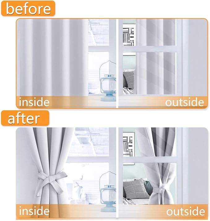 Hiasan Blackout Curtains for Bedroom, 60 x 63 Inches Length