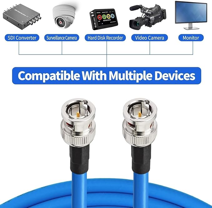 Superbat SDI Cable 50ft BNC Cable 75 Ohm Belden 1694A 3G/6G/12G SDI Camera Wire