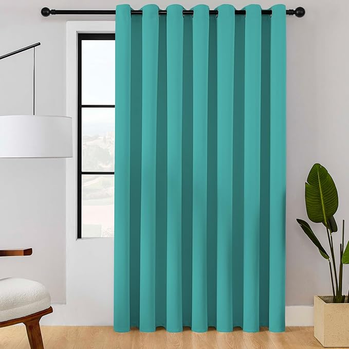 ChrisDowa Room Divider Curtain 90 Inches Long, Wide Blackout Sliding Door
