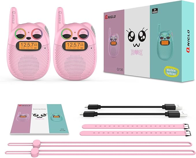 Walkie Talkies for Kids Rechargeable, Toys for 3+ Years Old Kids Walkie Talkies