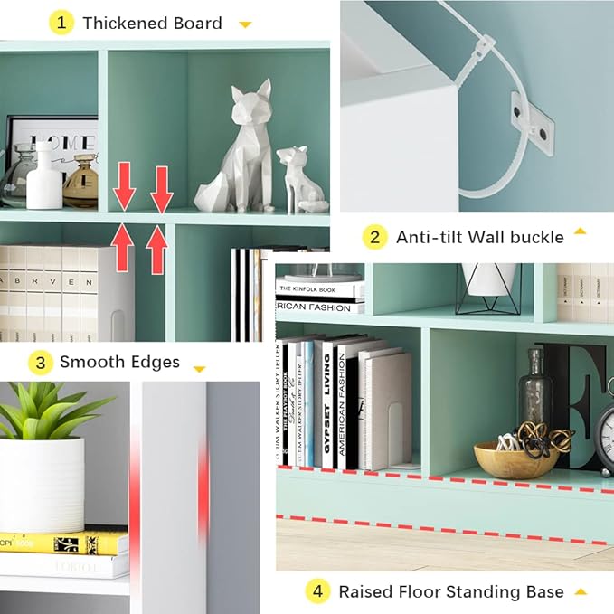 IOTXY Open Shelf Low Bookcase