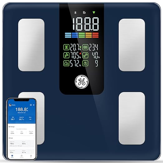 GE Smart Scale for Body Weight, Muscle Mass, Digital Bathroom Scales 500lbs