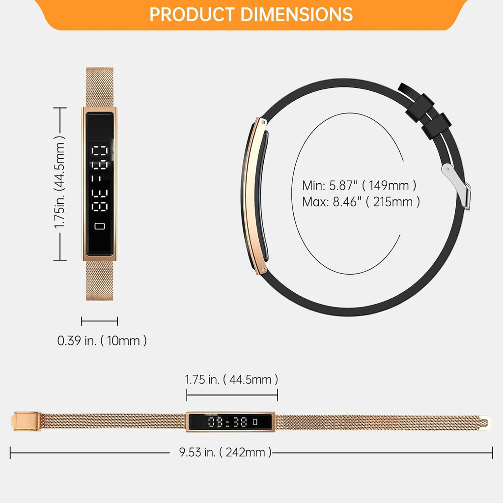 Smart Bracelet for Men Women with 2 Bands 24/7 Fitness Health Tracker