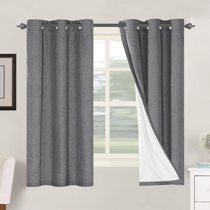 H.VERSAILTEX Primitive Linen Curtains 100% Blackout Curtain Drapes Burlap