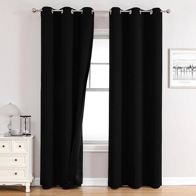 ChrisDowa 100% Blackout Curtains 78 inch Long