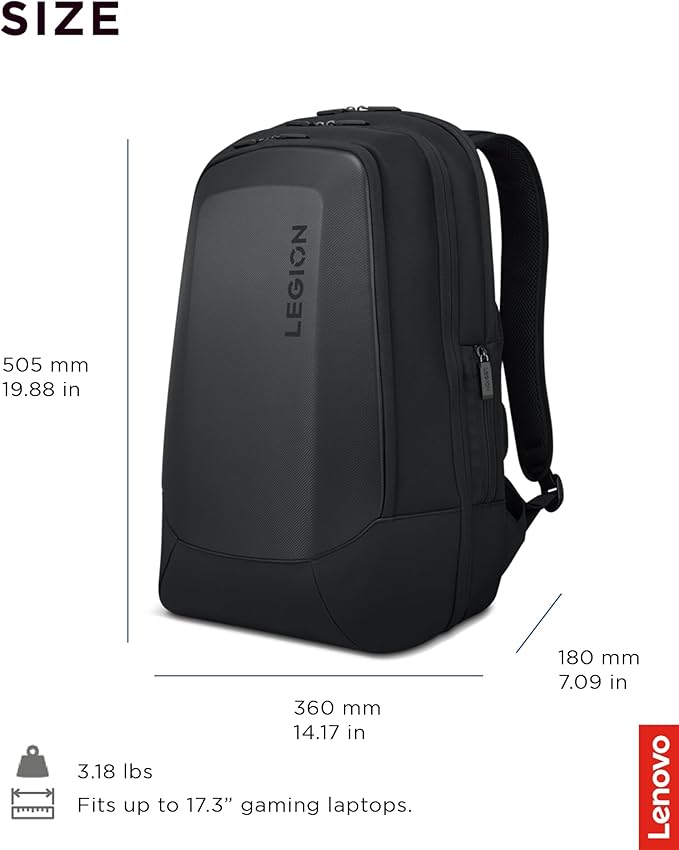 Lenovo - Legion 17” Armored Backpack – Gaming Laptop Bag – Double Layered