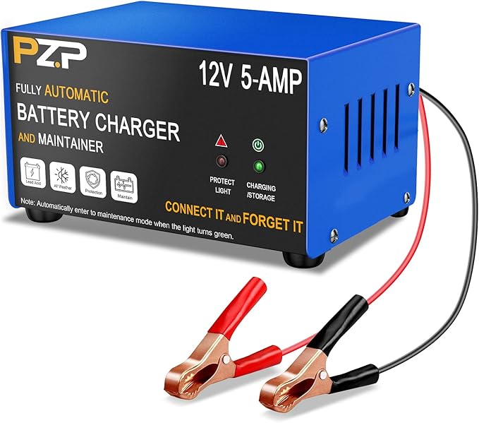 12v Smart Car Battery Charger, 5Amp Fully-Automatic Trickle Charger, Battery