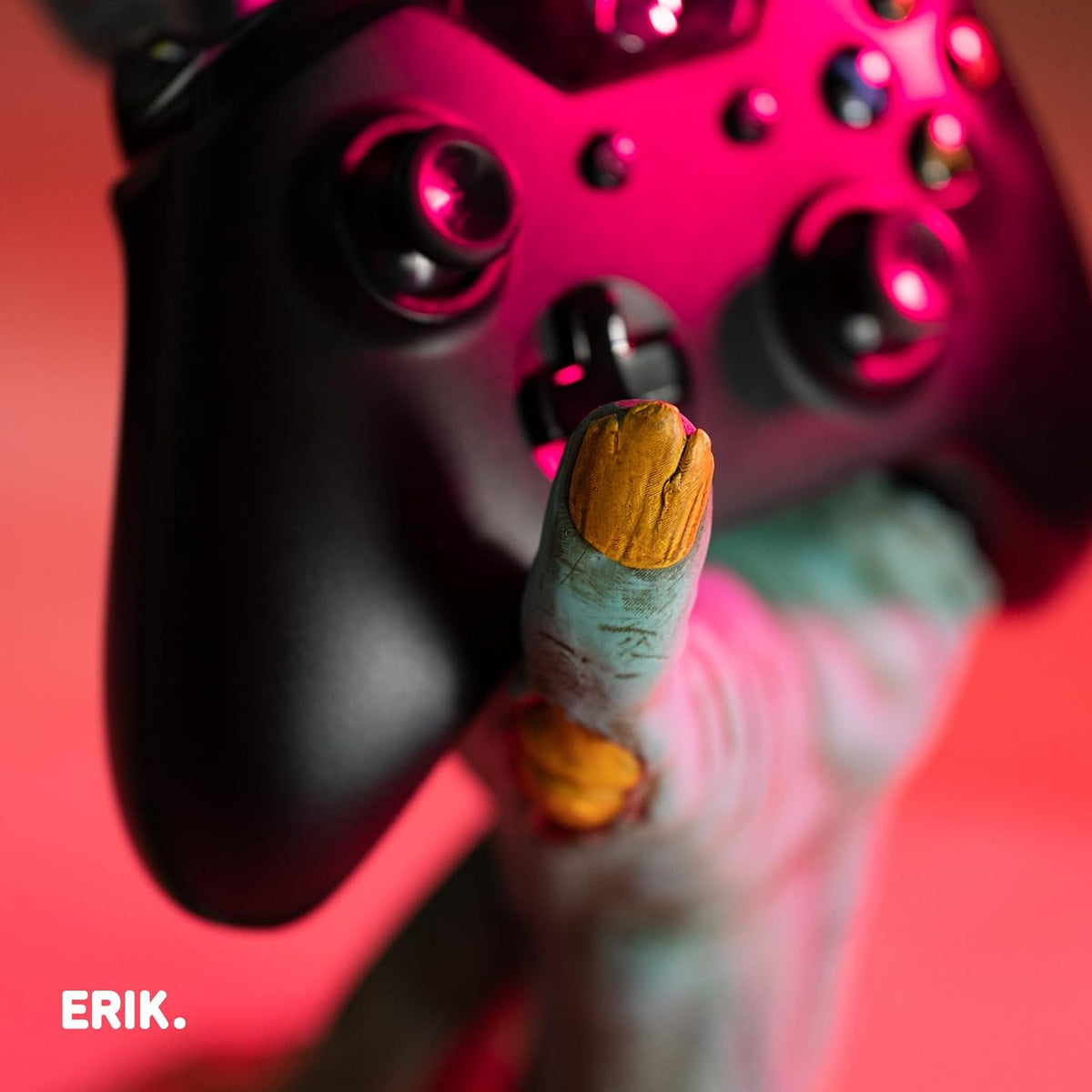 Gaming Controller Holder One More Life | Controller Holder Figure | Headphone Stand & Controller | Gaming Accessories for Desk | Gamer Gifts | Halloween Decorations