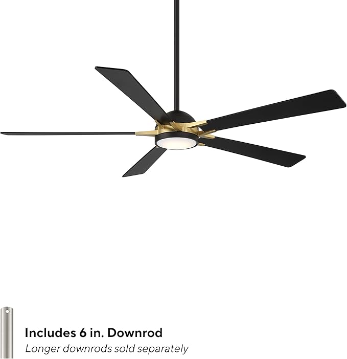 Rotary Indoor and Outdoor 5-Blade 65in Smart Home Ceiling Fan in Matte Black