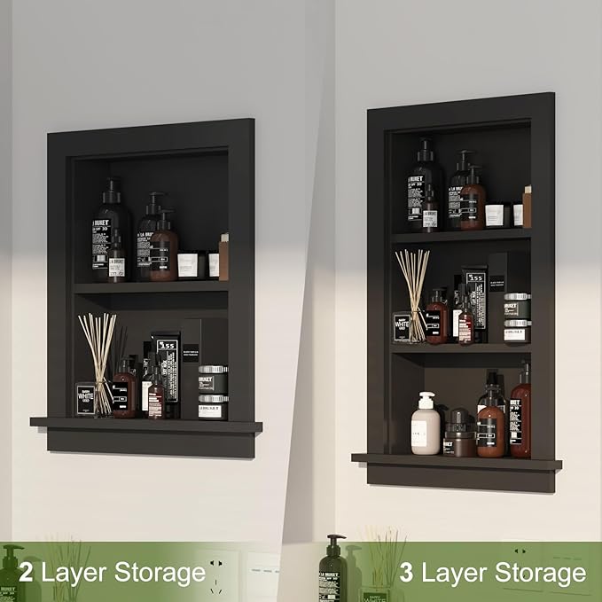 Recessed Medicine Cabinet, 14x18 in Wall Bathroom Cabinet