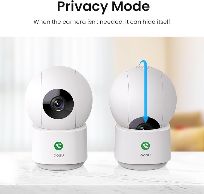 aosu 2K Security Camera Indoor, Baby Monitor Pet Camera One-Touch Call