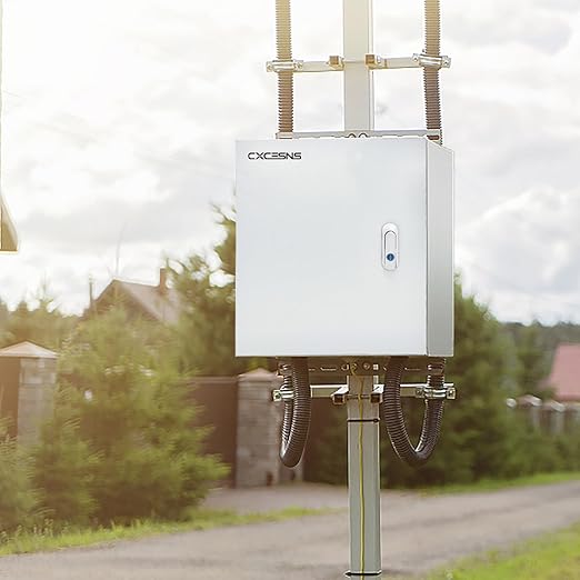 Outdoor Electrical Box 24x 24 x 8''D NEMA 4X Enclosure Steel Box, Waterproof &