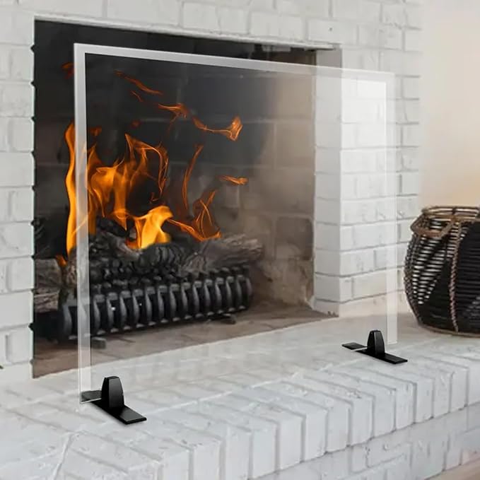 Premium Tempered Glass Fireplace Screen