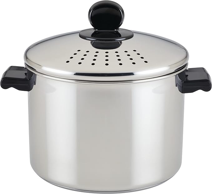 Farberware 70755 Classic Series Stainless Steel 8-Quart Covered Straining