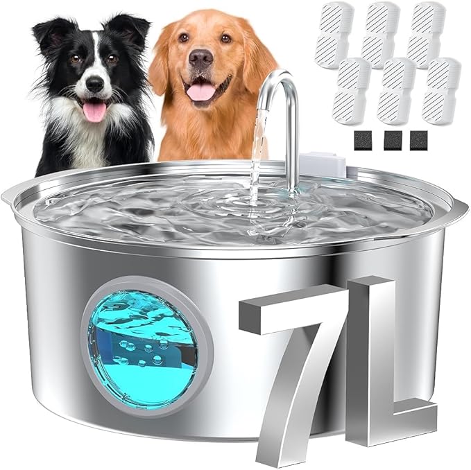 Pet Water Fountain for Large Dogs: Metal Dog Water Fountain