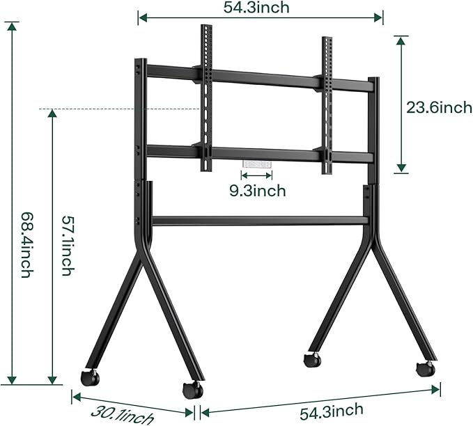 Sylvox TV Floor Stand for 65-75 Inch TVs, Heavy Duty Rolling TV Stand Max Load