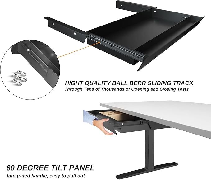Large Under Desk Mounted Sliding Drawer