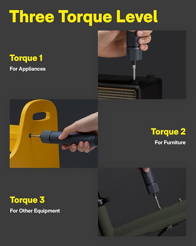 HOTO Electric Screwdriver Kit, Upgraded 1/4'' Hex 25 Bits, Magnetic Lid (25-Piece)